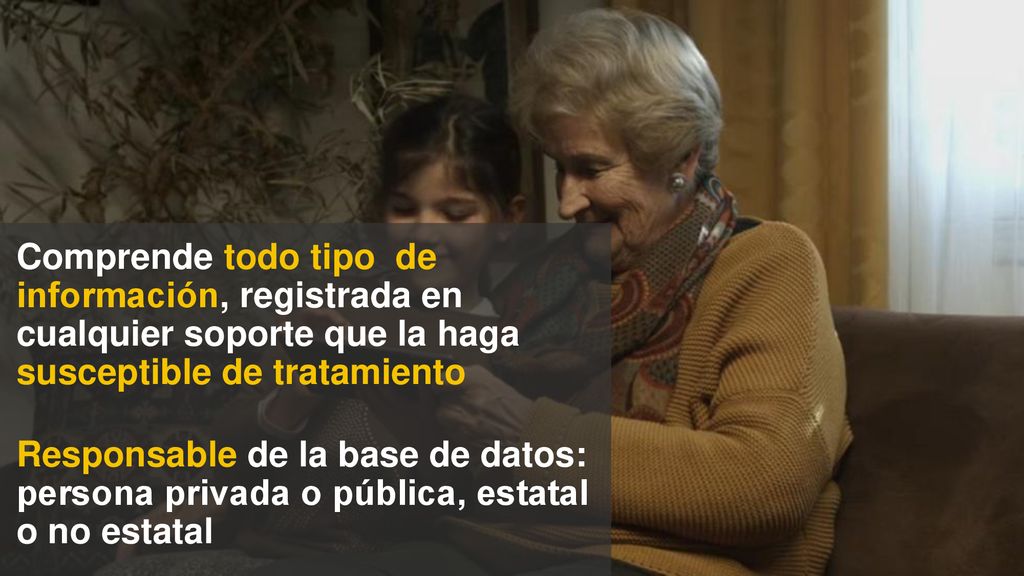 Comprende todo tipo de información, registrada en cualquier soporte que la haga susceptible de tratamiento