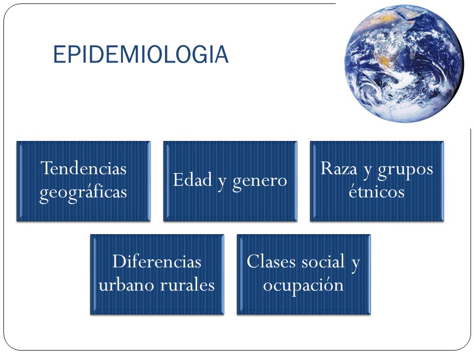 EPIDEMIOLOGIA Tendencias geográficas Edad y genero