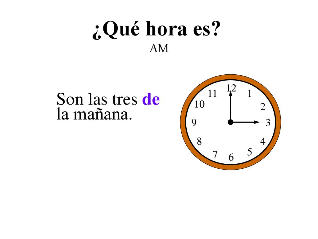 ¿Qué hora es AM Son las tres de la mañana.