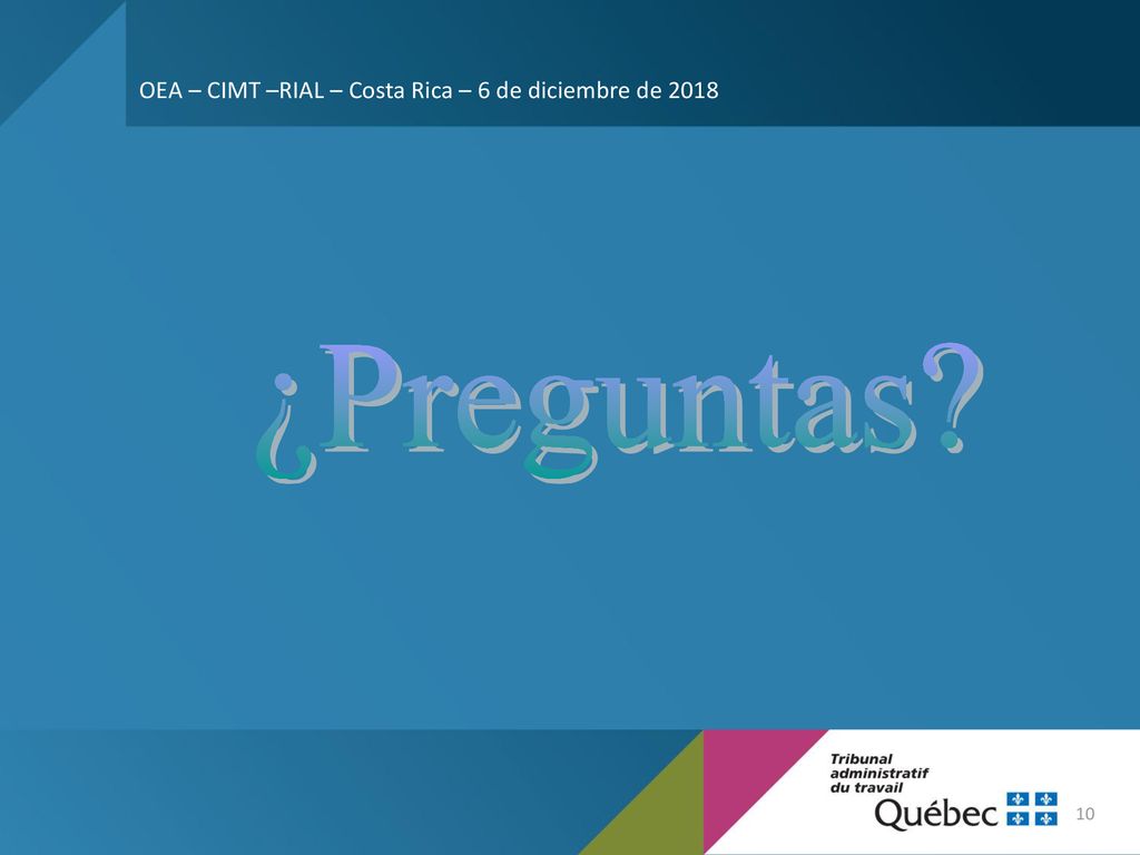 OEA – CIMT –RIAL – Costa Rica – 6 de diciembre de 2018