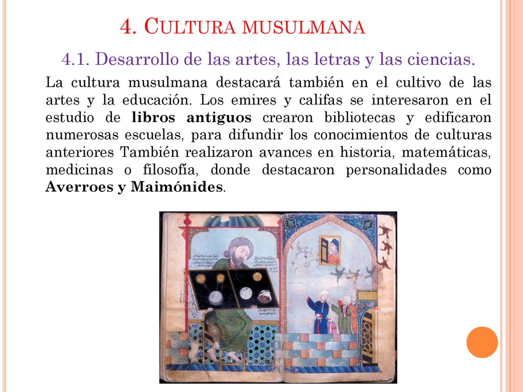 4.1. Desarrollo de las artes, las letras y las ciencias.