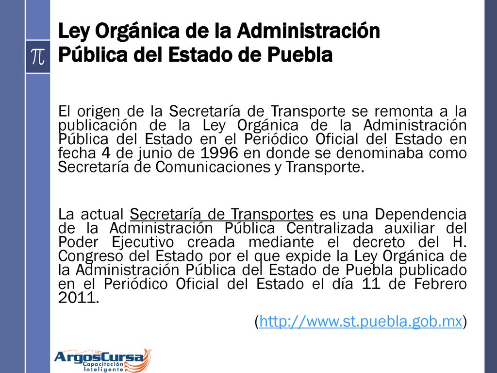 Ley Orgánica de la Administración Pública del Estado de Puebla