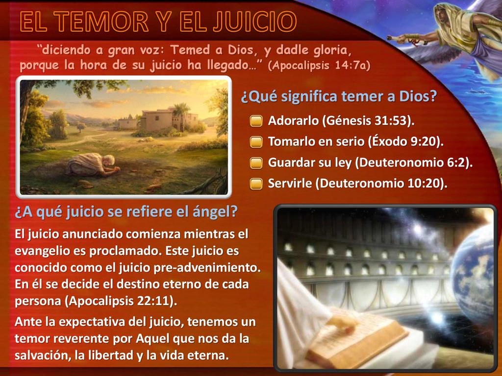 EL TEMOR Y EL JUICIO ¿Qué significa temer a Dios