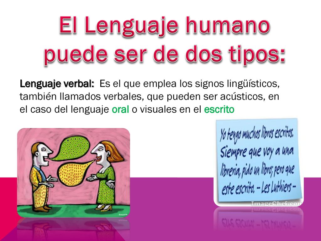 El Lenguaje humano puede ser de dos tipos: