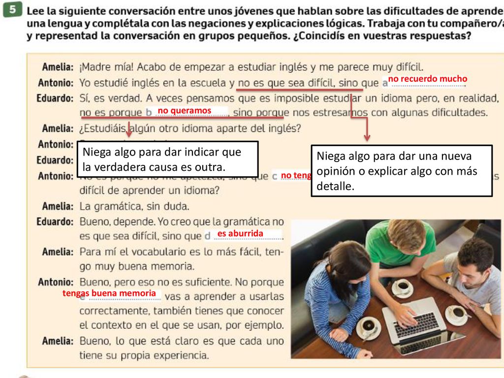 Niega algo para dar indicar que la verdadera causa es outra.