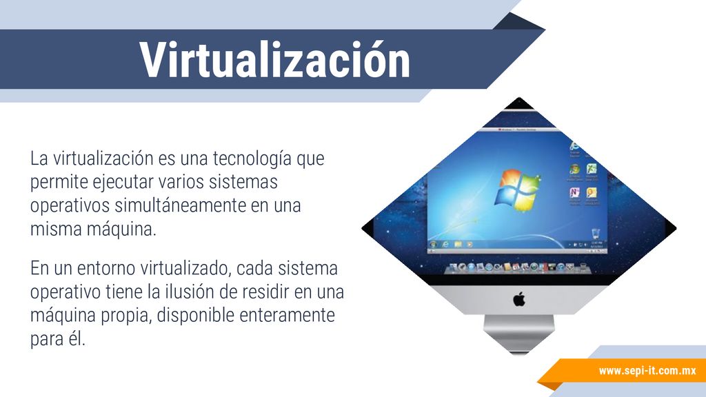 Virtualización La virtualización es una tecnología que permite ejecutar varios sistemas operativos simultáneamente en una misma máquina.