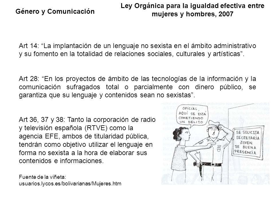 Ley Orgánica para la igualdad efectiva entre mujeres y hombres, 2007