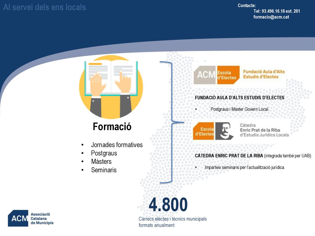 4.800 Formació Al servei dels ens locals Jornades formatives Postgraus