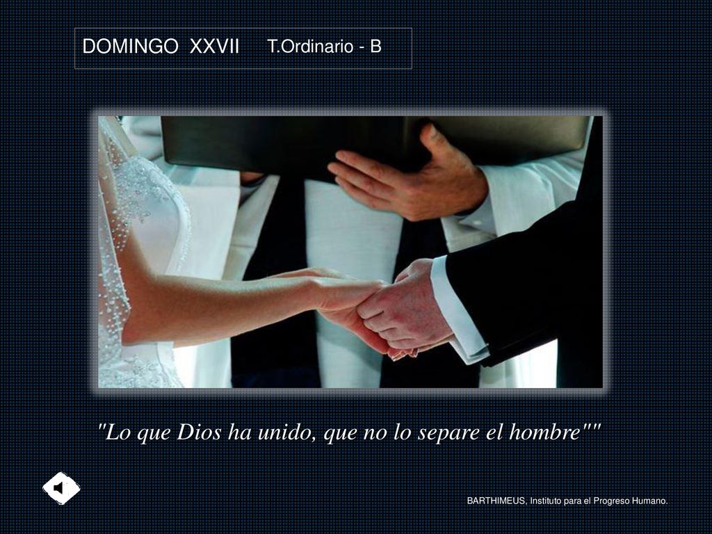 Lo que Dios ha unido, que no lo separe el hombre