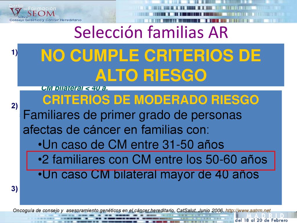 NO CUMPLE CRITERIOS DE ALTO RIESGO CRITERIOS DE MODERADO RIESGO