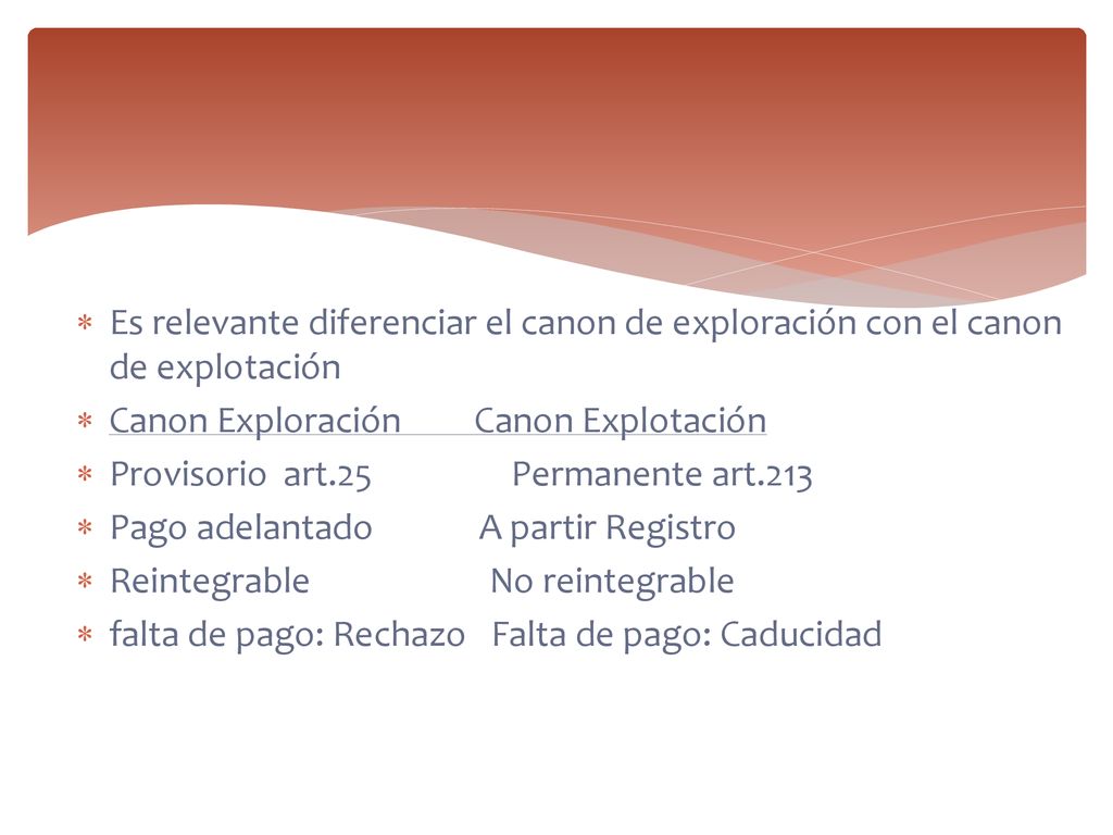 Es relevante diferenciar el canon de exploración con el canon de explotación