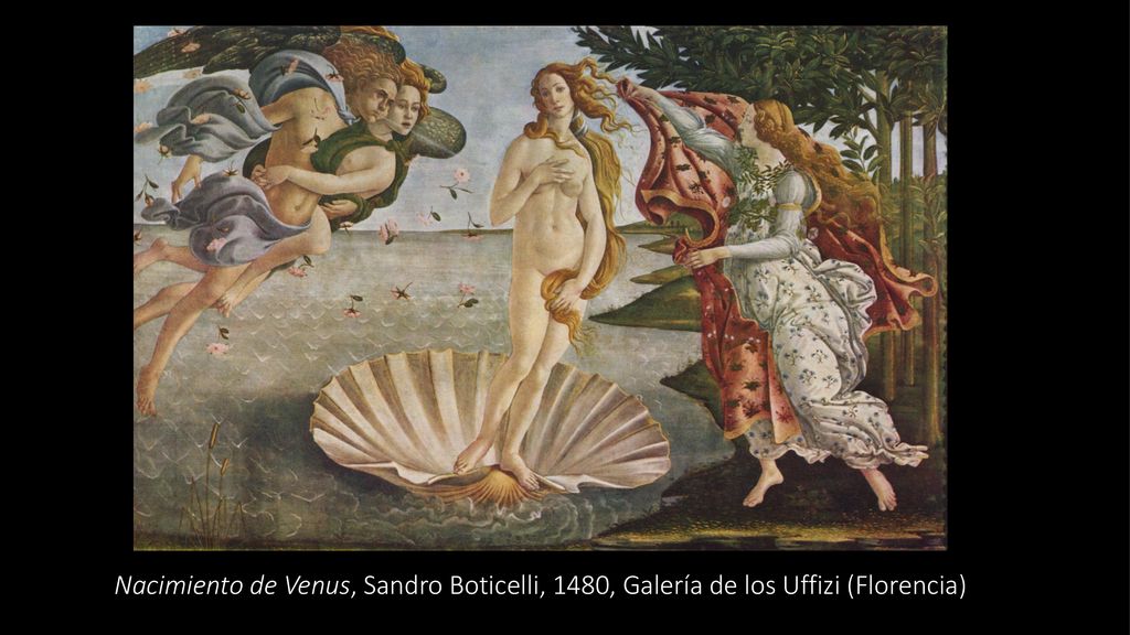 Nacimiento de Venus, Sandro Boticelli, 1480, Galería de los Uffizi (Florencia)