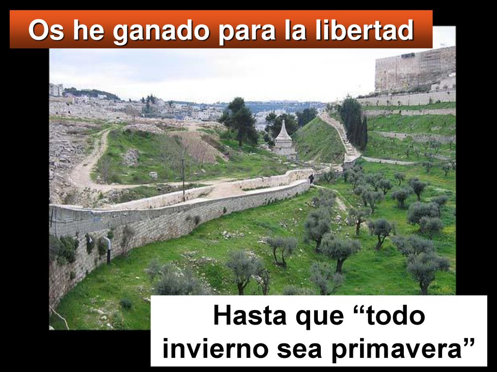 Os he ganado para la libertad Hasta que todo invierno sea primavera