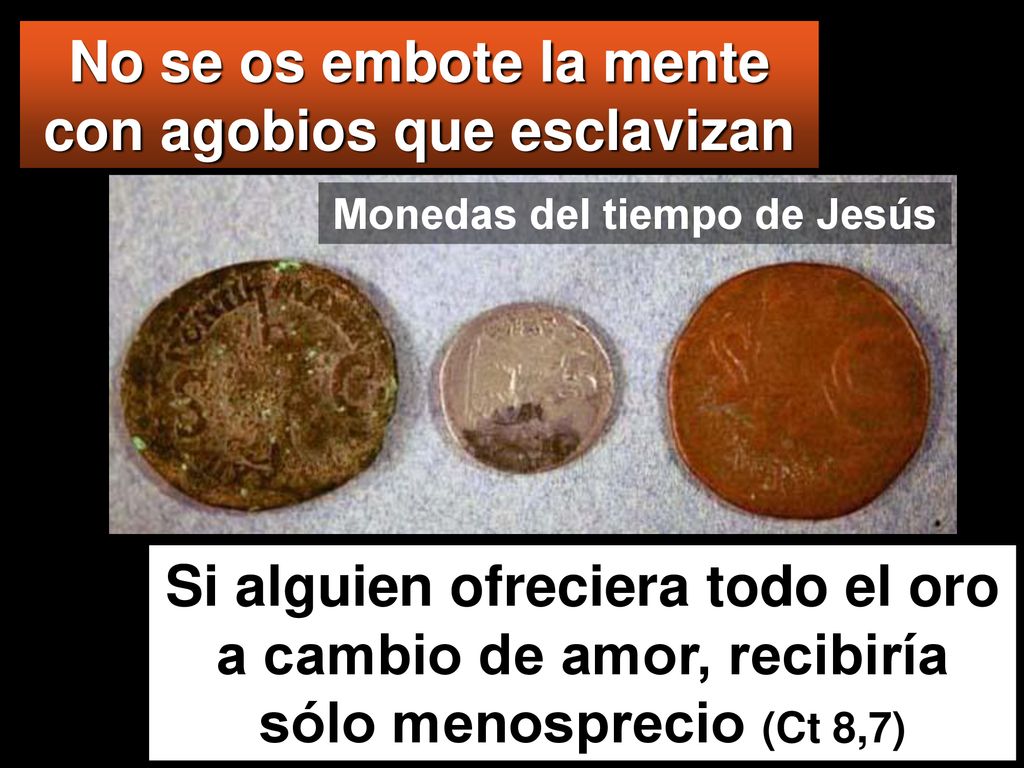 No se os embote la mente con agobios que esclavizan