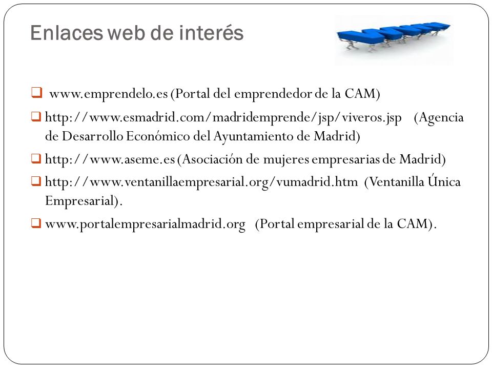 Enlaces web de interés   (Portal del emprendedor de la CAM)