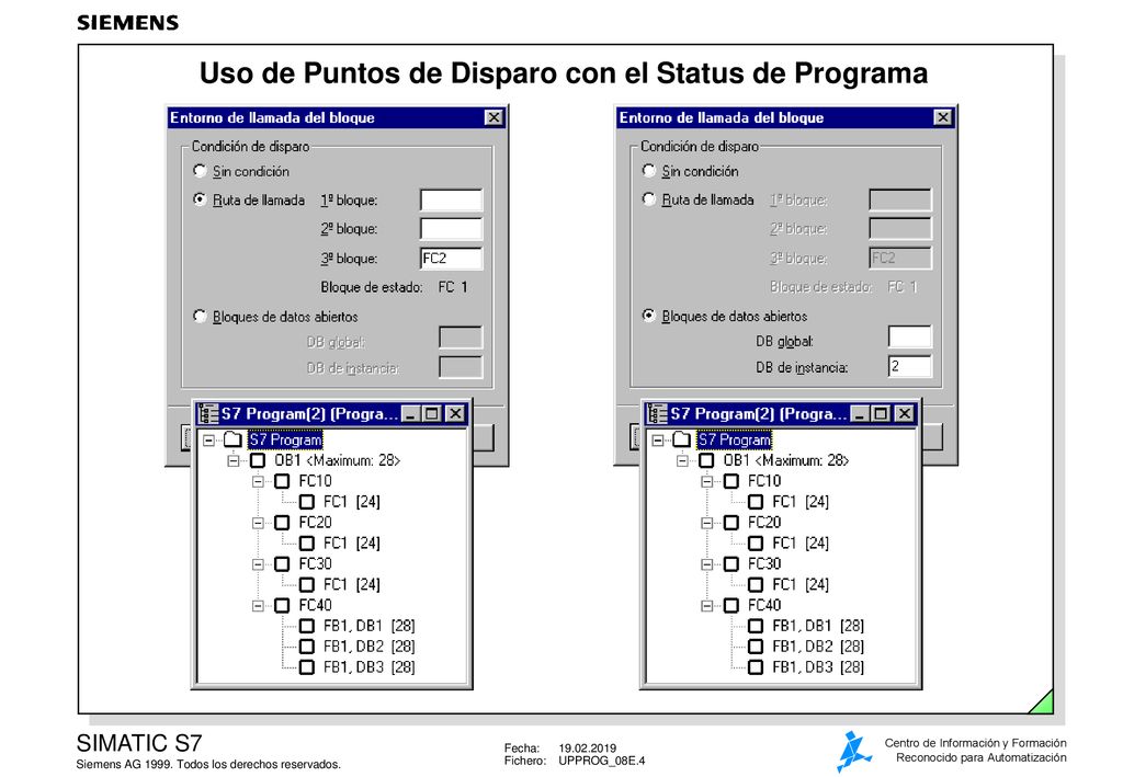 Uso de Puntos de Disparo con el Status de Programa