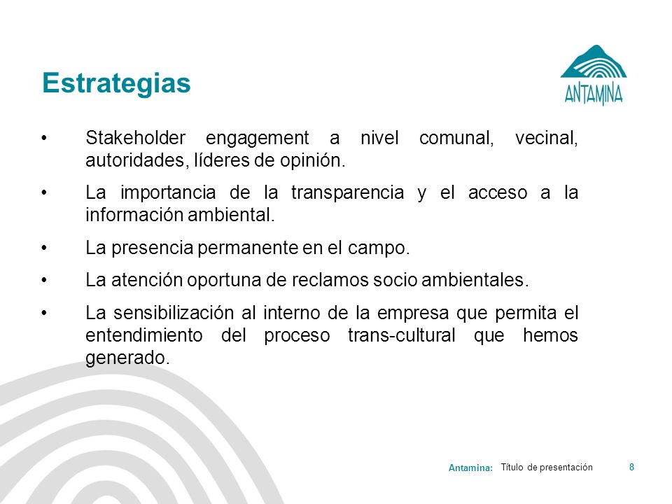 Estrategias Stakeholder engagement a nivel comunal, vecinal, autoridades, líderes de opinión.