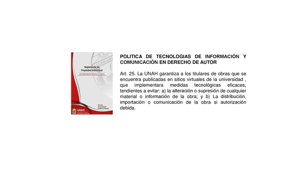 POLITICA DE TECNOLOGIAS DE INFORMACIÓN Y COMUNICACIÓN EN DERECHO DE AUTOR