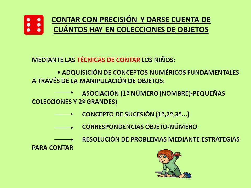 CONTAR CON PRECISIÓN Y DARSE CUENTA DE CUÁNTOS HAY EN COLECCIONES DE OBJETOS