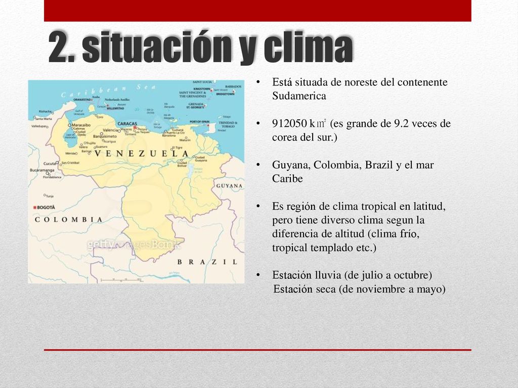 2. situación y clima Está situada de noreste del contenente Sudamerica