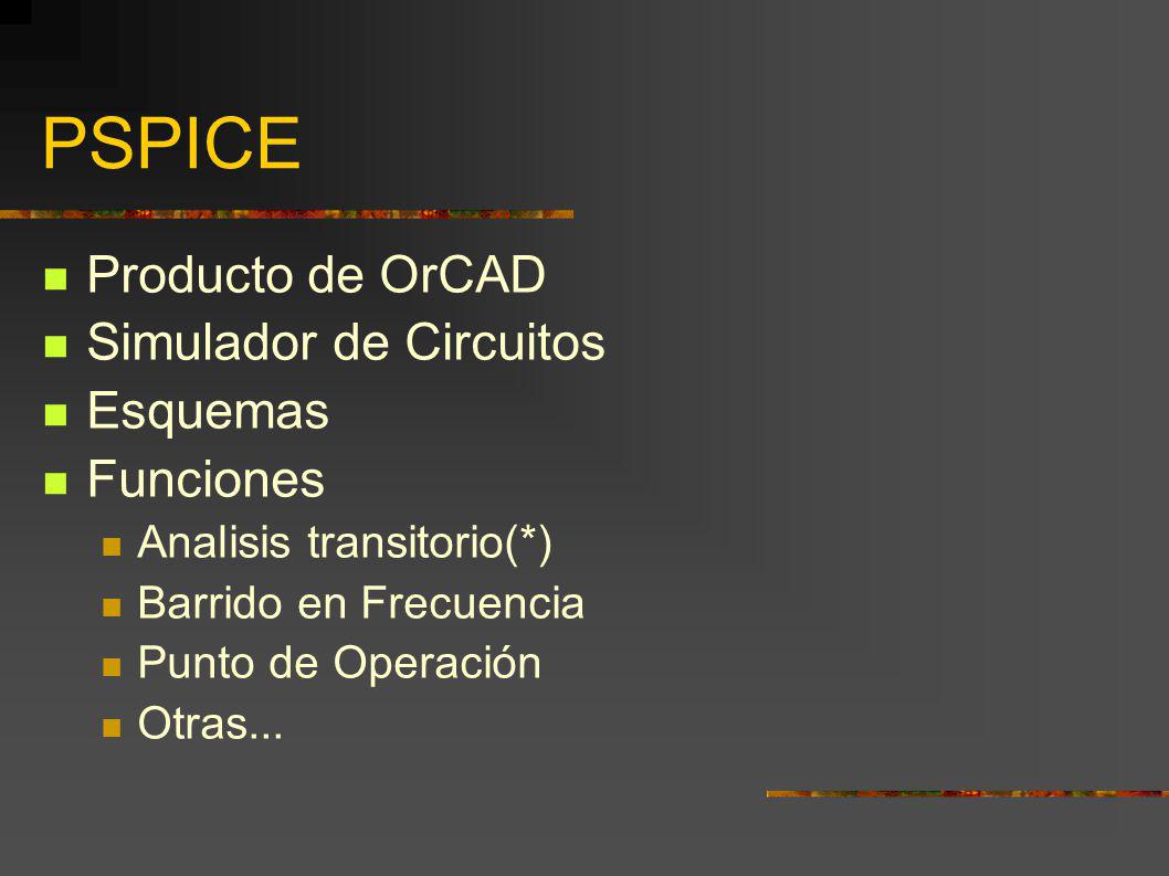 PSPICE Producto de OrCAD Simulador de Circuitos Esquemas Funciones