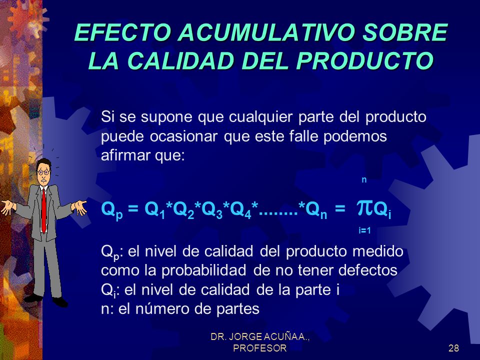 EFECTO ACUMULATIVO SOBRE LA CALIDAD DEL PRODUCTO