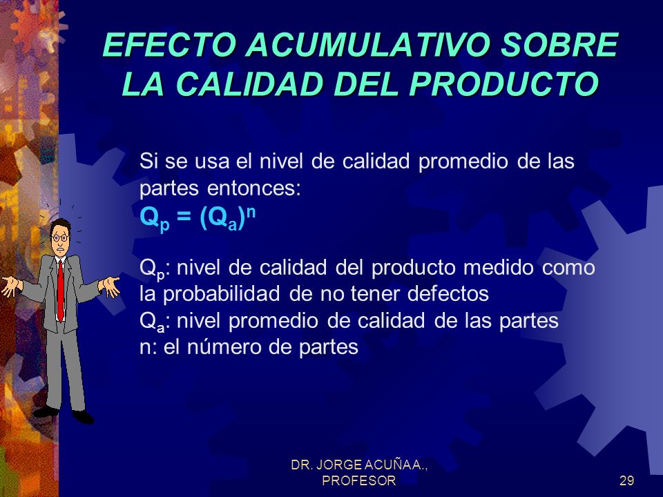 EFECTO ACUMULATIVO SOBRE LA CALIDAD DEL PRODUCTO