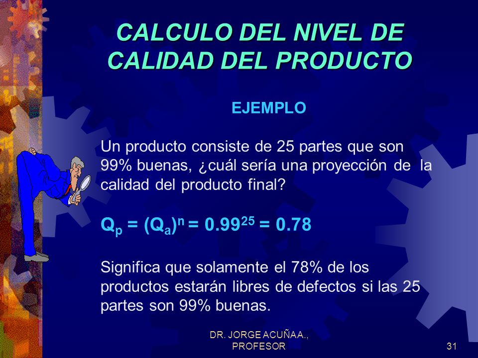 CALCULO DEL NIVEL DE CALIDAD DEL PRODUCTO
