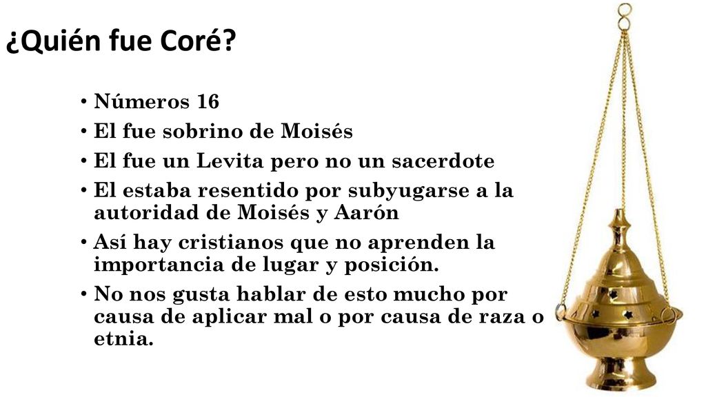 ¿Quién fue Coré Números 16 El fue sobrino de Moisés
