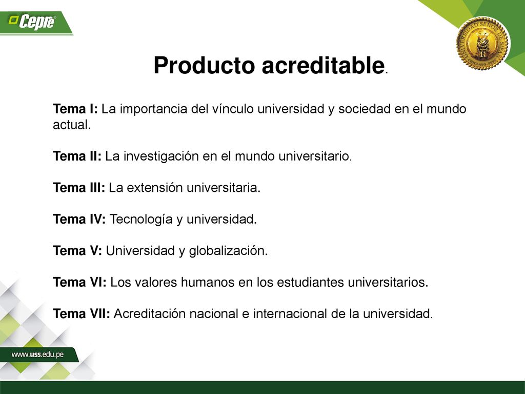 Producto acreditable. Tema I: La importancia del vínculo universidad y sociedad en el mundo actual.