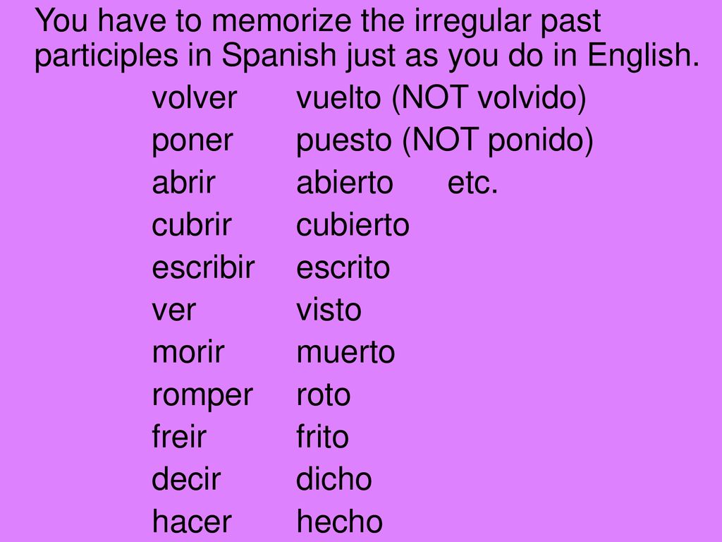 You have to memorize the irregular past participles in Spanish just as you do in English.