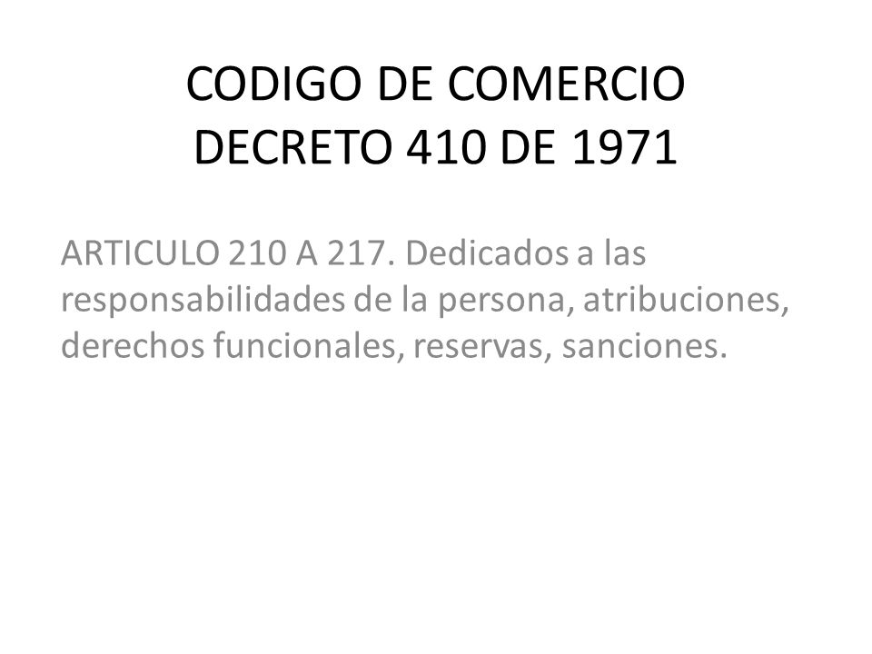 CODIGO DE COMERCIO DECRETO 410 DE 1971