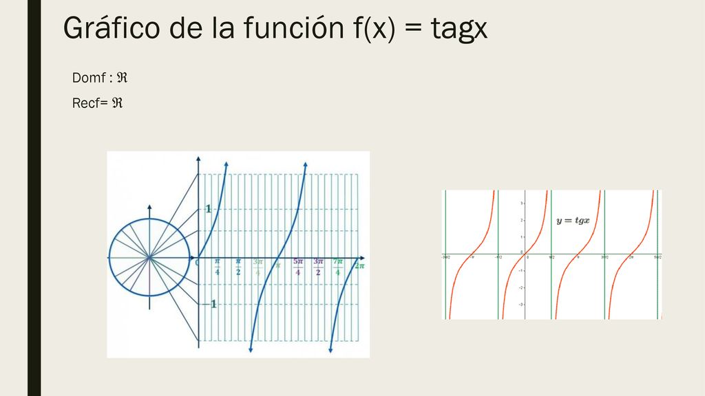 Gráfico de la función f(x) = tagx