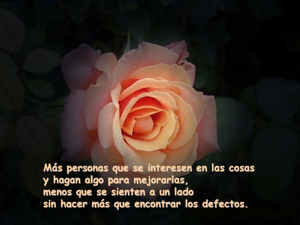 Más personas que se interesen en las cosas y hagan algo para mejorarlas, menos que se sienten a un lado sin hacer más que encontrar los defectos.