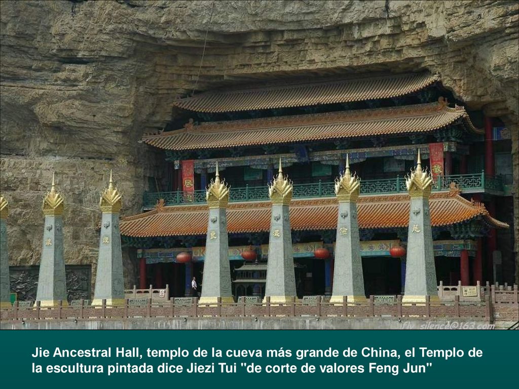 Jie Ancestral Hall, templo de la cueva más grande de China, el Templo de la escultura pintada dice Jiezi Tui de corte de valores Feng Jun