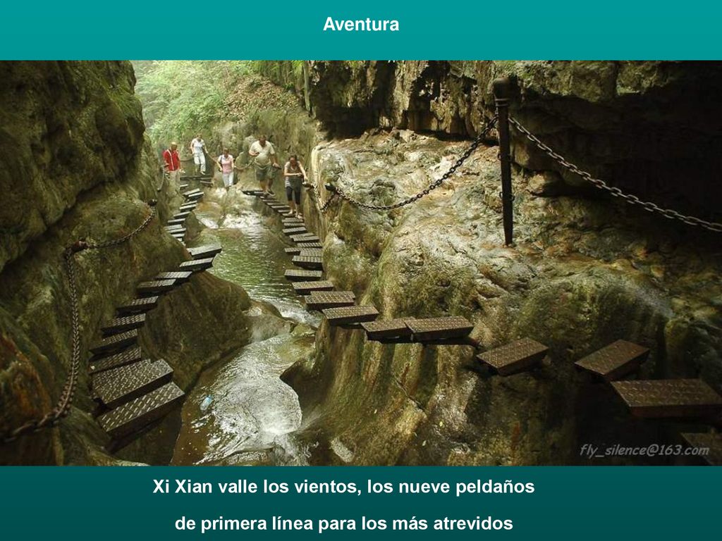 Aventura Xi Xian valle los vientos, los nueve peldaños de primera línea para los más atrevidos