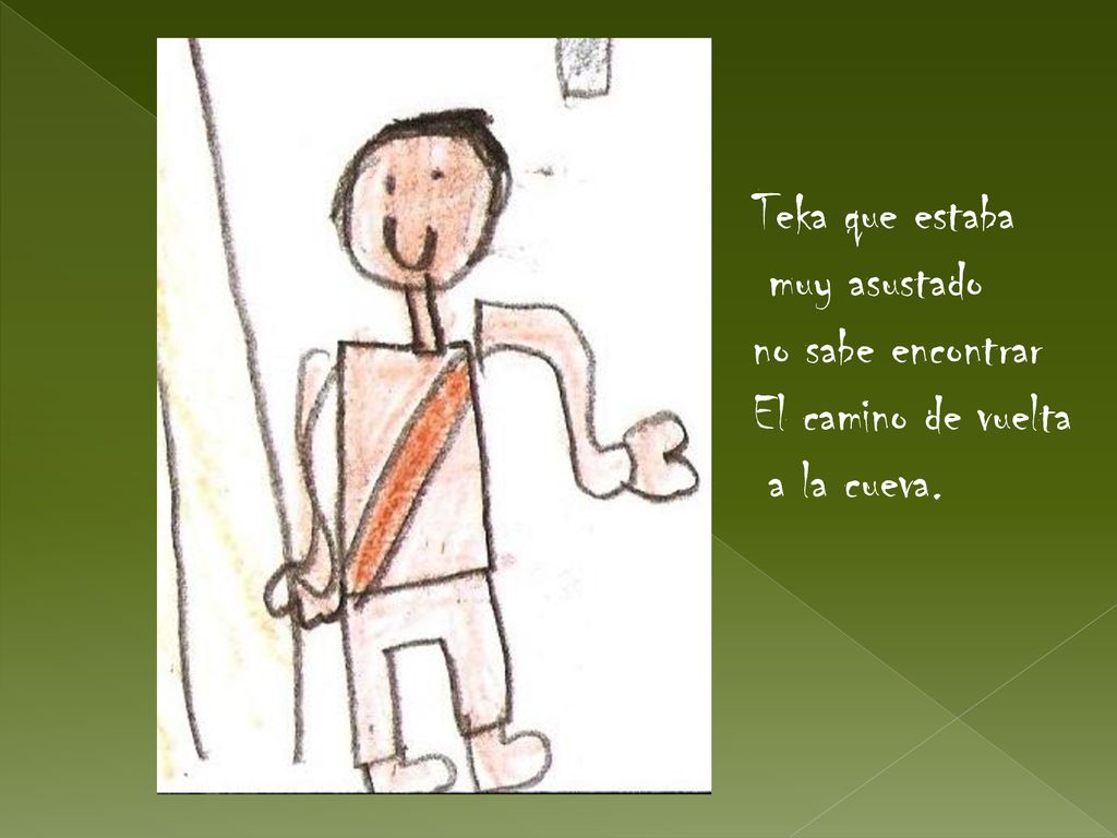 Teka que estaba muy asustado no sabe encontrar El camino de vuelta a la cueva.