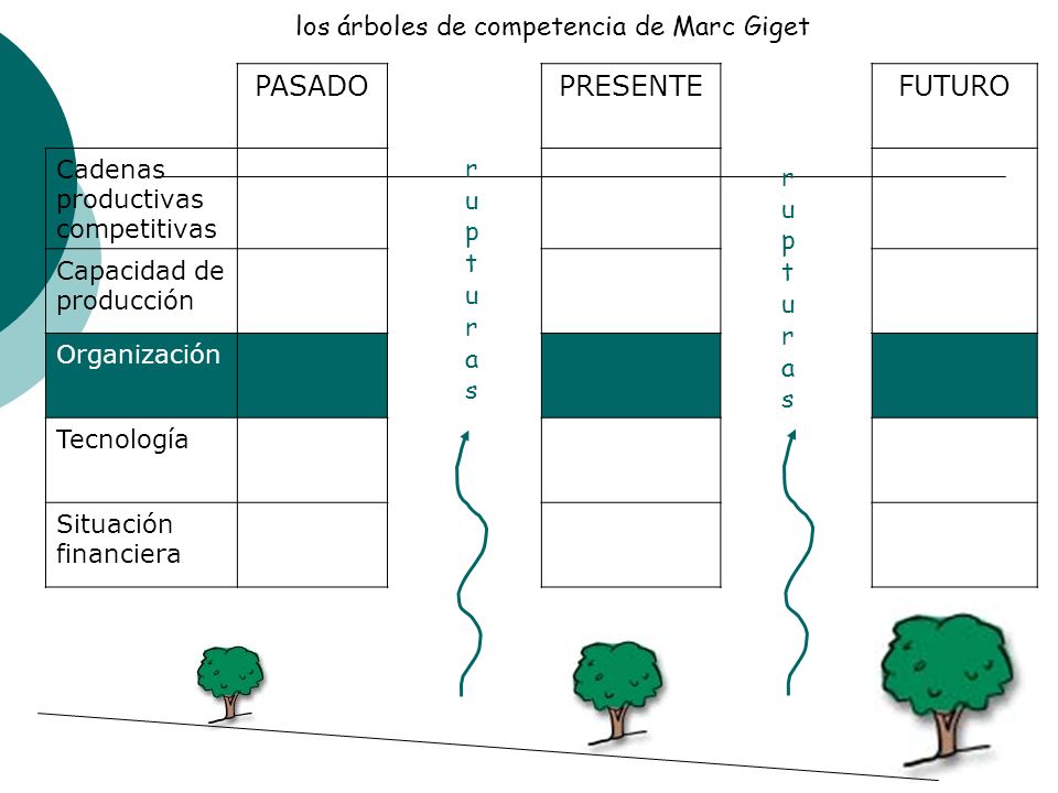 PASADO PRESENTE FUTURO los árbol es de competencia de Marc Giget