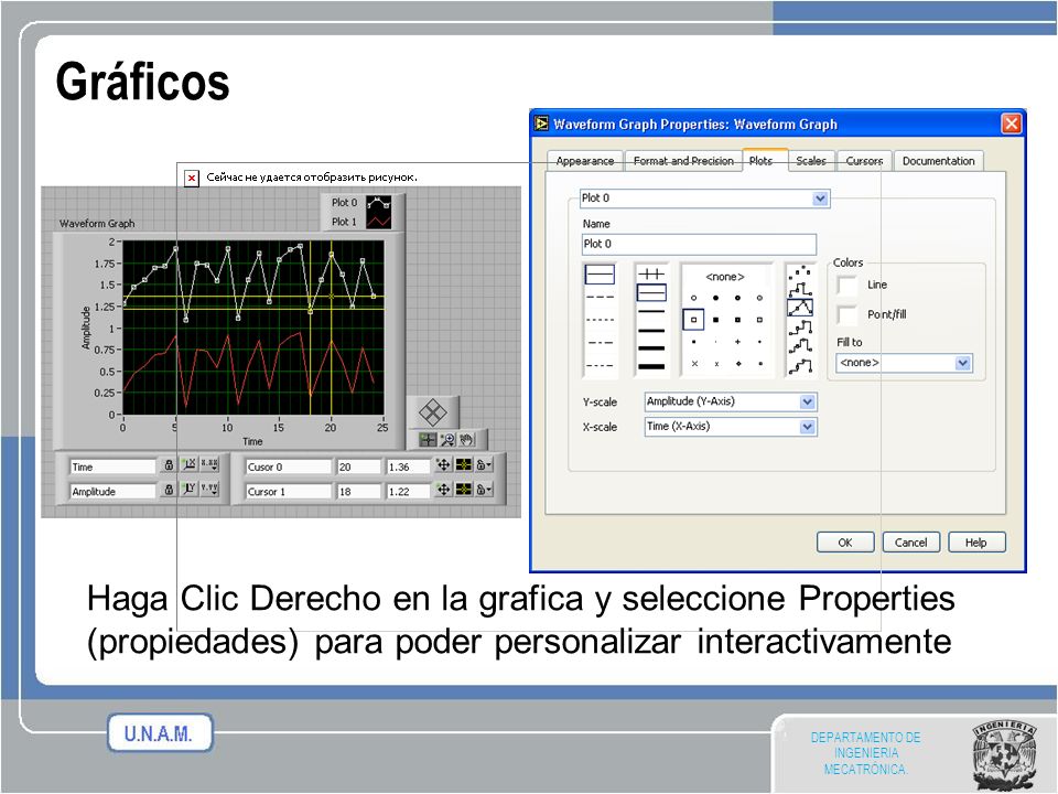 Gráficos Haga Clic Derecho en la grafica y seleccione Properties
