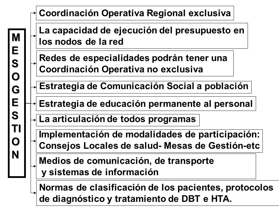 MESOGESTION Coordinación Operativa Regional exclusiva