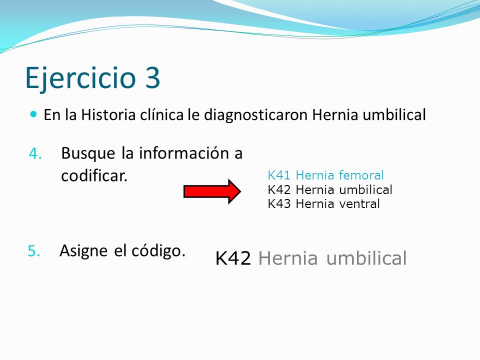 Ejercicio 3 Busque la información a codificar. Asigne el código.