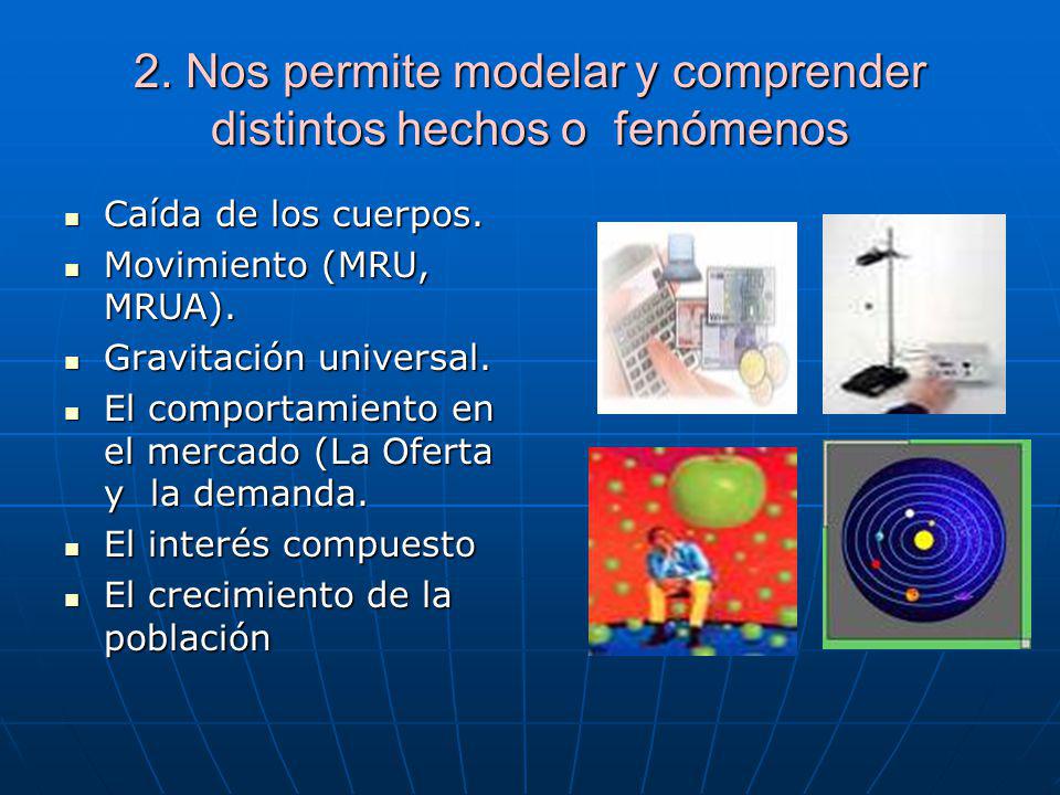 2. Nos permite modelar y comprender distintos hechos o fenómenos