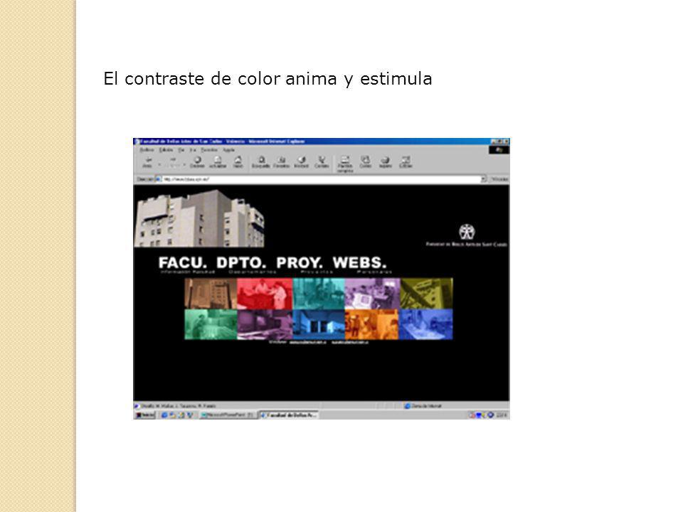 El contraste de color anima y estimula