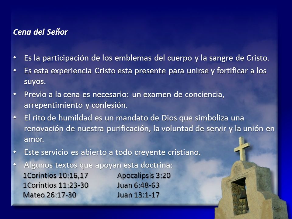 Es la participación de los emblemas del cuerpo y la sangre de Cristo.