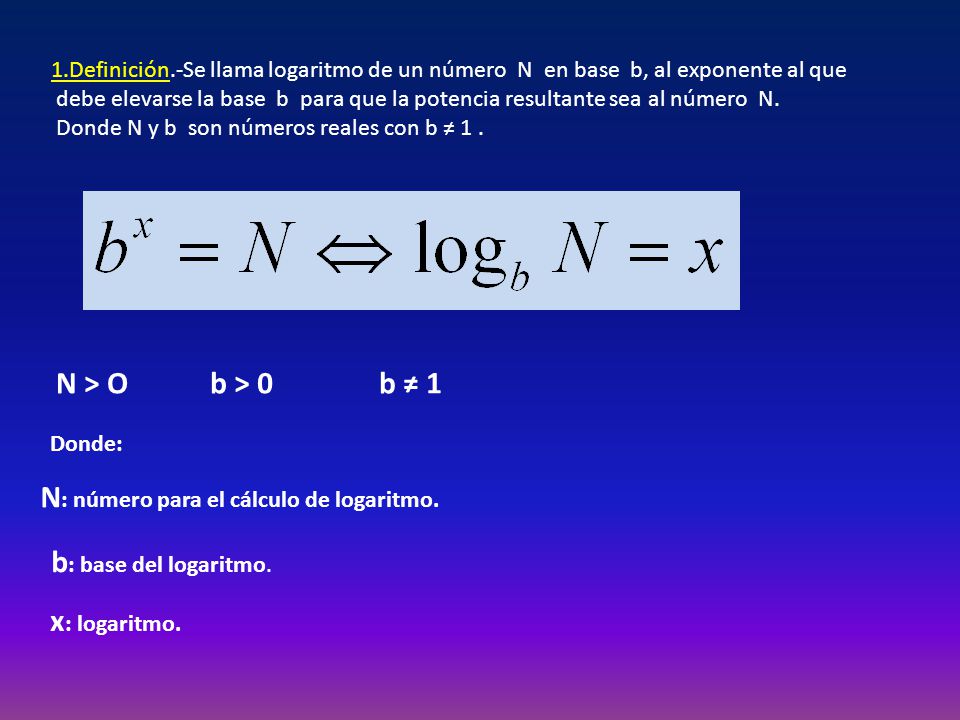 N: número para el cálculo de logaritmo.