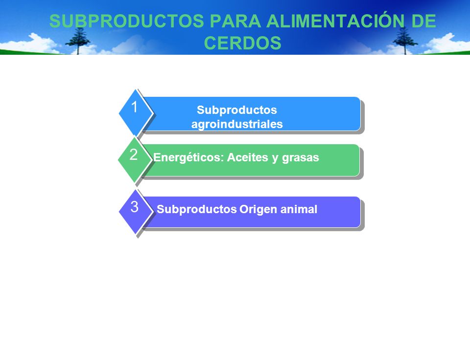 SUBPRODUCTOS PARA ALIMENTACIÓN DE CERDOS