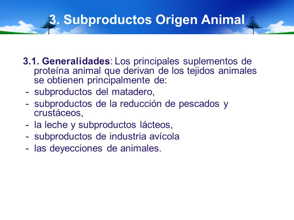 3. Subproductos Origen Animal