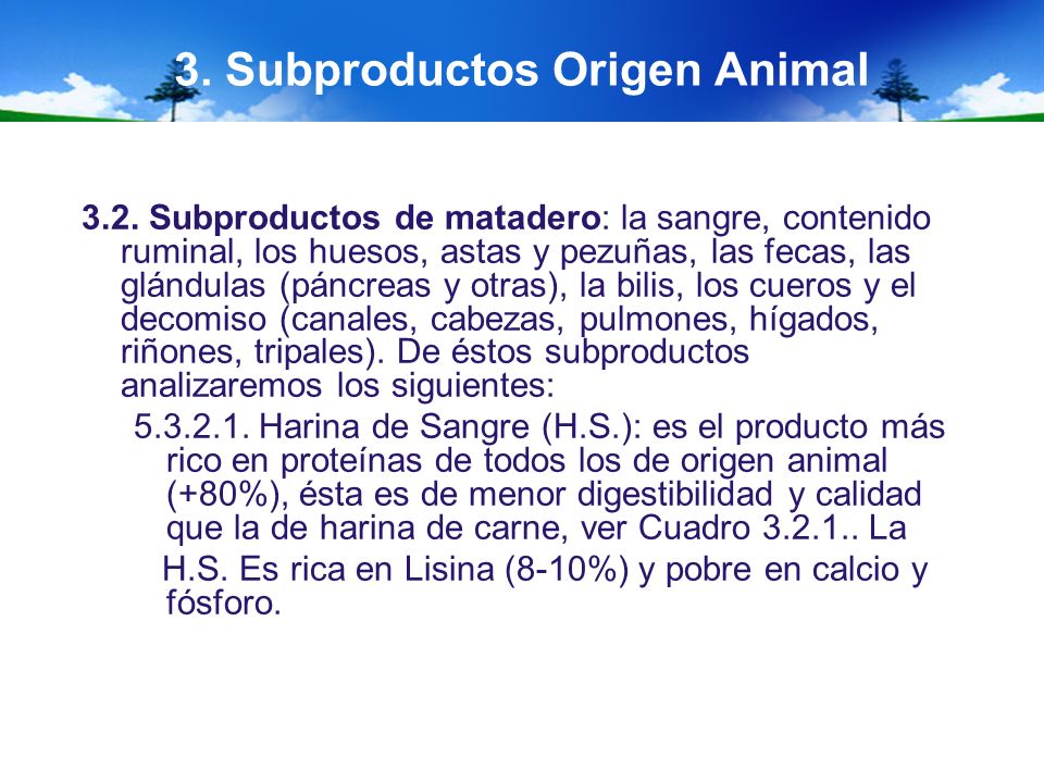 3. Subproductos Origen Animal