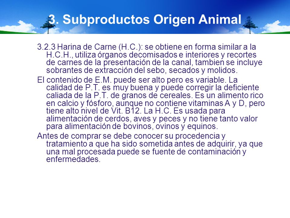 3. Subproductos Origen Animal
