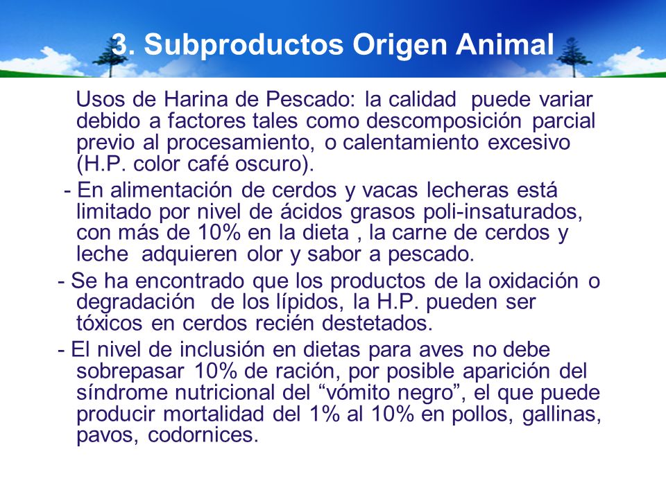 3. Subproductos Origen Animal